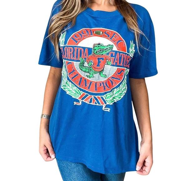 Vintage single stitch University of Florida Jerzees mens tshirt size lg USA - Picture 1 of 4